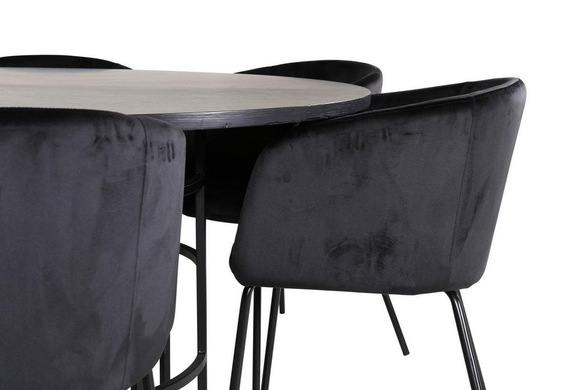 TISCHGRUPPE Schwarz - Schwarz, Holzwerkstoff (140/74/140cm) - ebuy24
