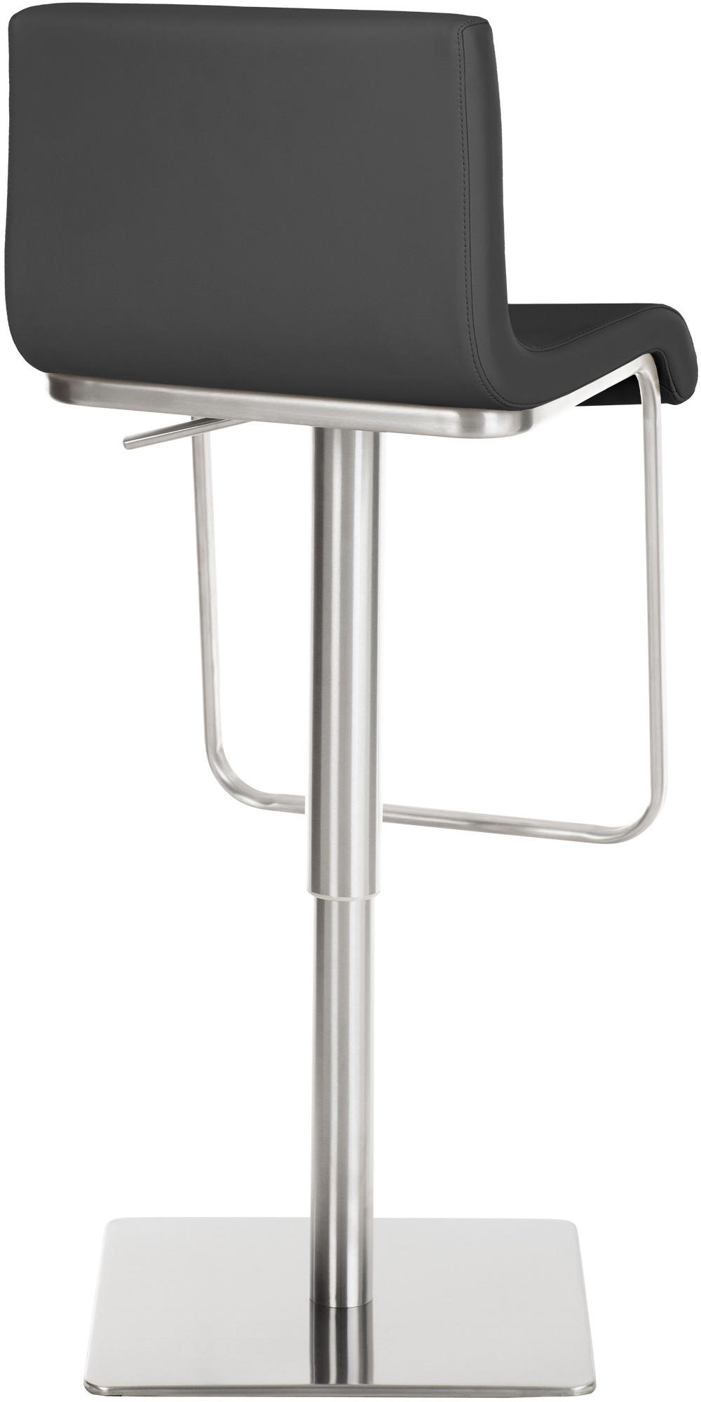 BARHOCKER Lederlook Grau - Edelstahlfarben/Grau, Textil/Metall (39/80/46cm) - CLP