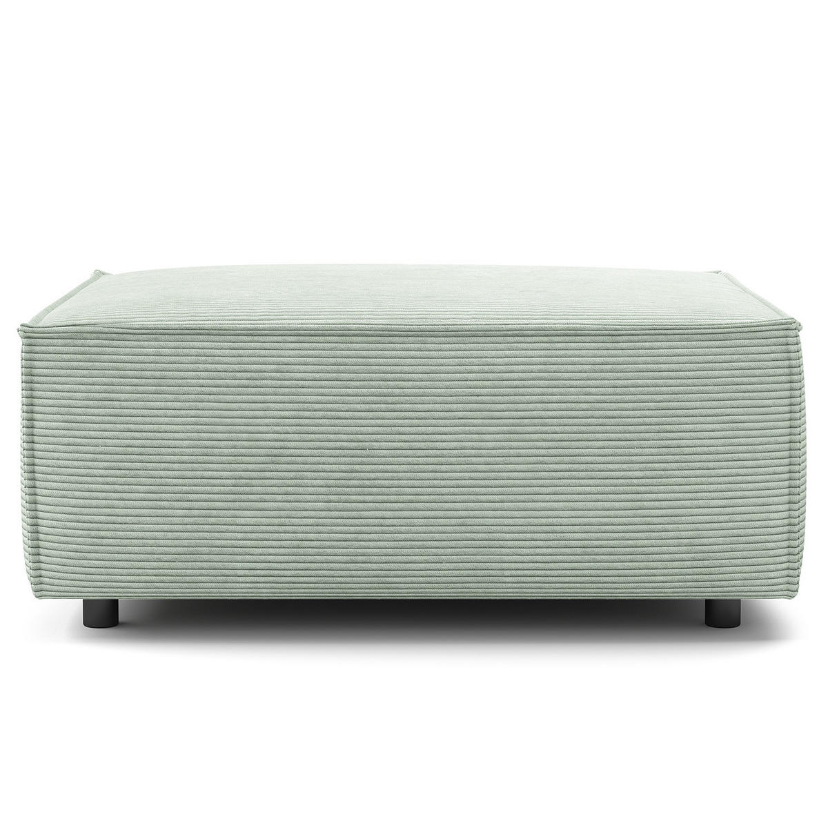 POLSTERHOCKER rechteckig - Schwarz/Mintgrün, Kunststoff/Textil (97/40/79cm) - home24