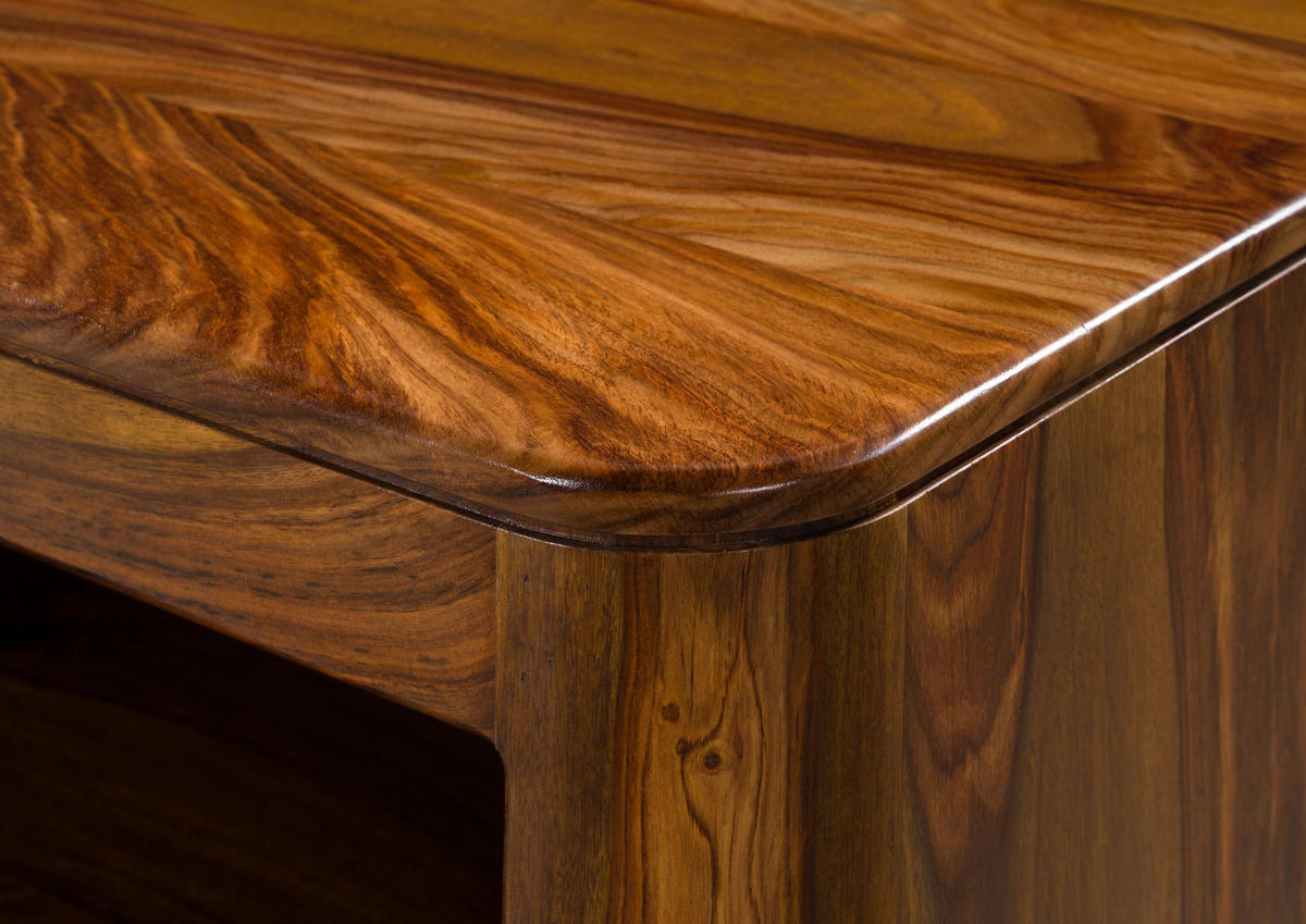 TV-BOARD Sheesham 190x50x60 walnuss gewachst TORONTO LUX #247 - Dunkelbraun, Holz (190/60/50cm) - Massivmoebel24