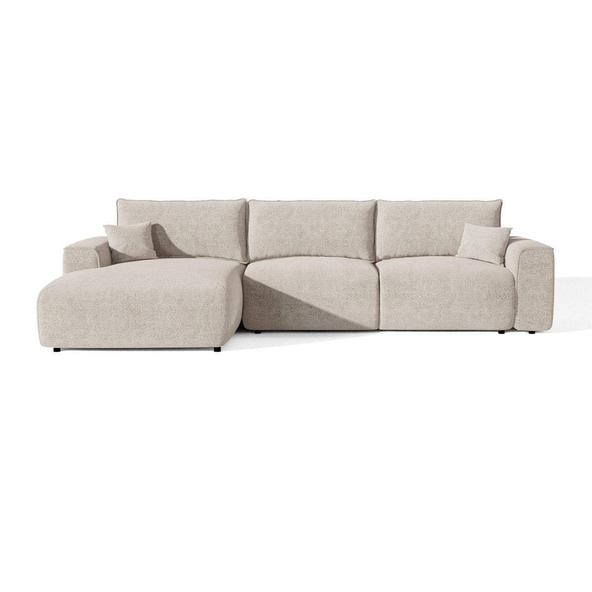 LINKSECK-SCHLAFSOFA mit Stauraum COMO Frottee Beige 297cm - Beige, Textil (297/167cm) - Premium Interiors