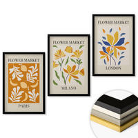 WANDBILDER 3er-Set - 40x60 cm Schwarzer Rahmen - Blumenposter Paris Mailand London - Schwarz, Kunststoff (40/60cm) - ArtPrintCave