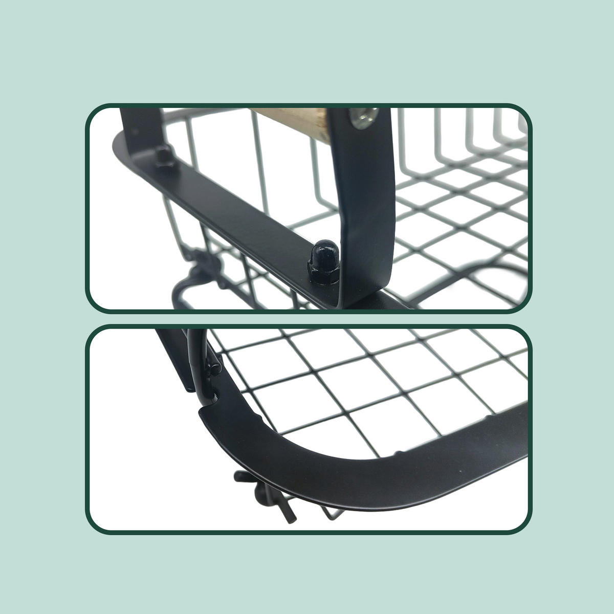 OBSTKORB - Schwarz, Holz/Metall (34cm) - Relaxdays