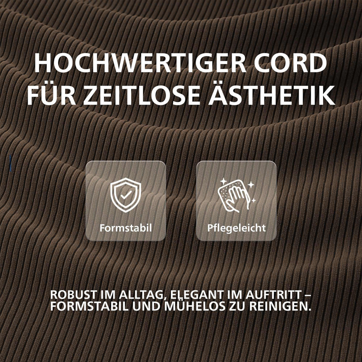 ESSZIMMERSTUHL Cord Braun - Braun, Holz/Textil (41/91/47cm) - CLP