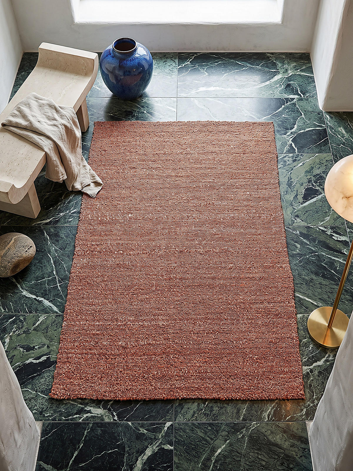 TEPPICH Kurzflor, handgewebt, GLAVEN, in Terrakotta, Bouclé-Struktur, 120 x 170 cm - Orange, Textil (120/170cm) - KADIMA DESIGN