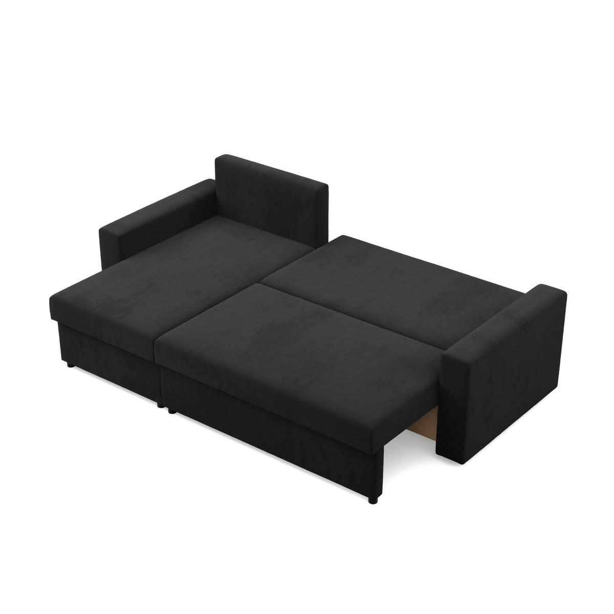 ECKSOFA MIT SCHLAFFUNKTION NEO, Schwarz - Schwarz, Textil (231/140cm) - Mebligo