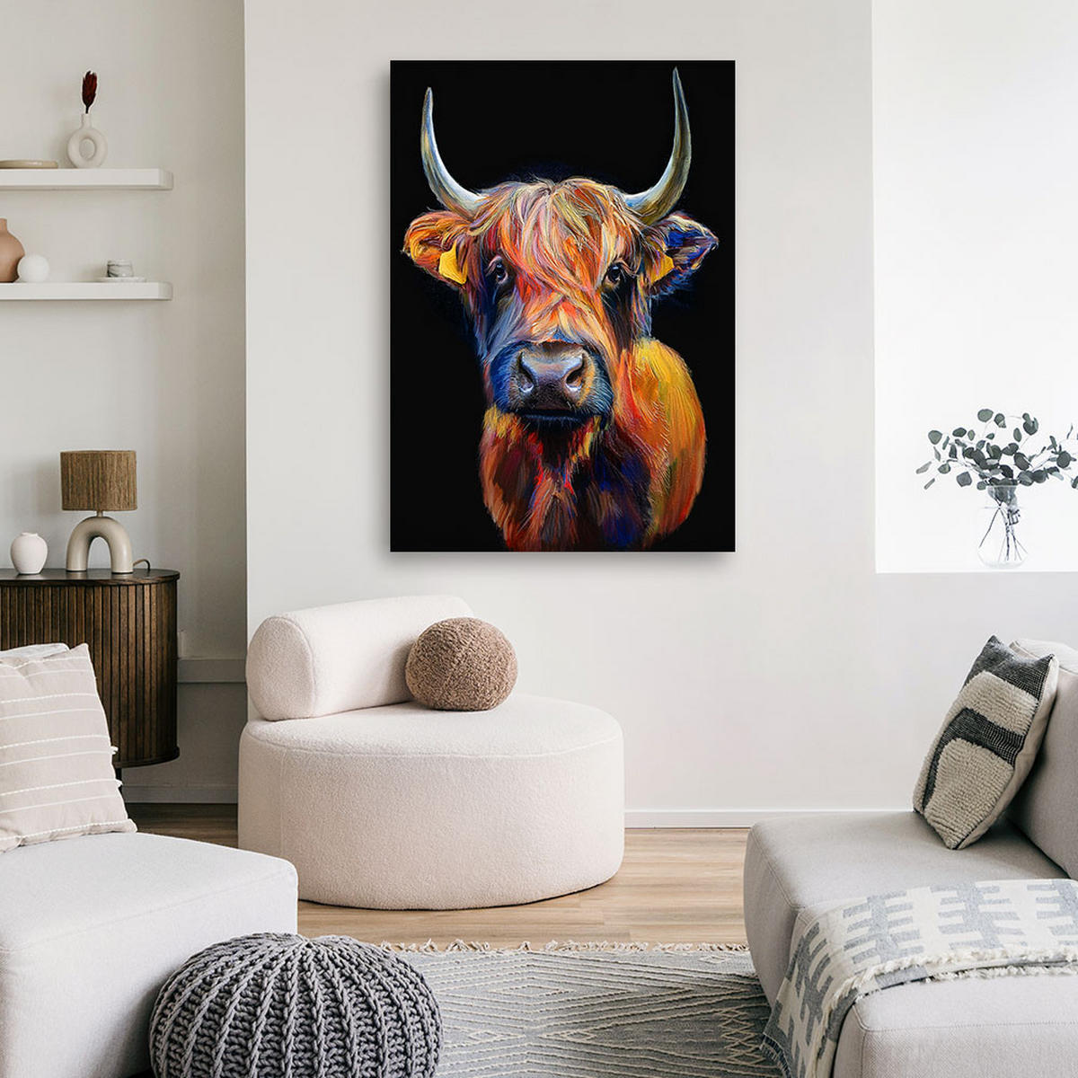 WANDBILD schottische kuhtiere - Braun, Textil (40/60cm) - Feeby