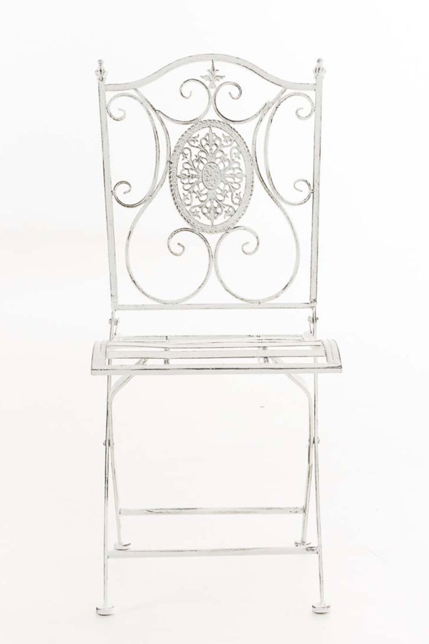 GARTENSTUHL Sidan antik weiß - Braun, Metall (42/49/91.5cm) - TPFGarden