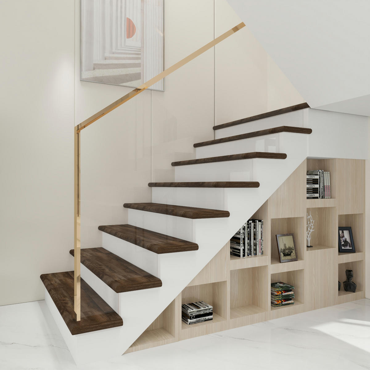 TREPPENVERKLEIDUNG-SET 4 TLG. Bunschoten - Dunkelbraun, Kunststoff (120/32cm) - NEU.HOLZ