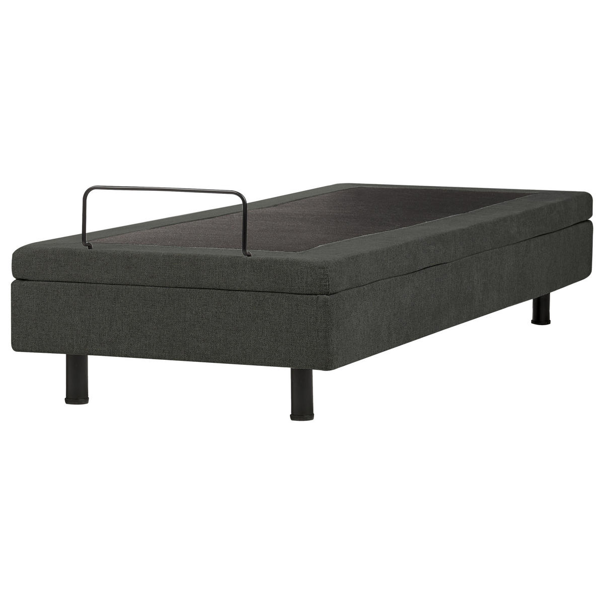 POSTEL nastavitelná bez čela Látka 90/200 cm Tmavě šedá Castellan - tmavě šedá, textil (90/200cm) - Beliani