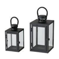 LATERNE Metall ARANA 2er-Set - Schwarz, Metall (14/25/14cm) - Boltze Home
