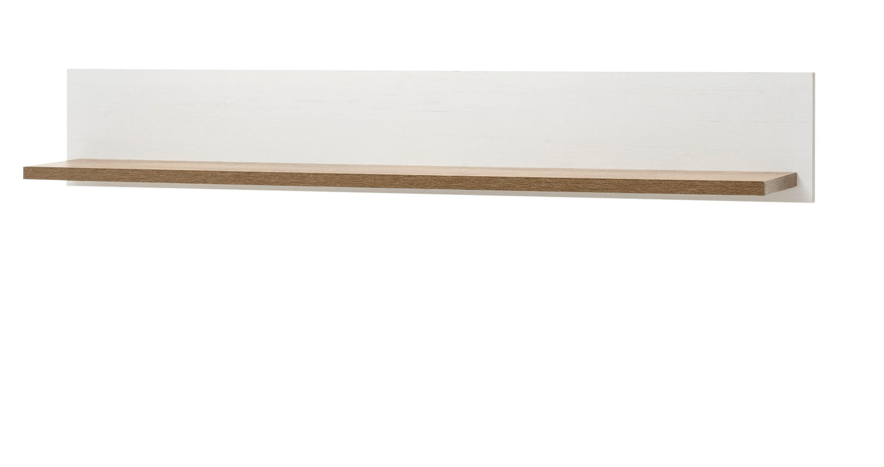 WANDBOARD weiß Pinie, Eiche hell Landhaus, Wandregal 130 cm - Eichefarben/Weiß, Holzwerkstoff (130/20/20cm) - Furn.Design