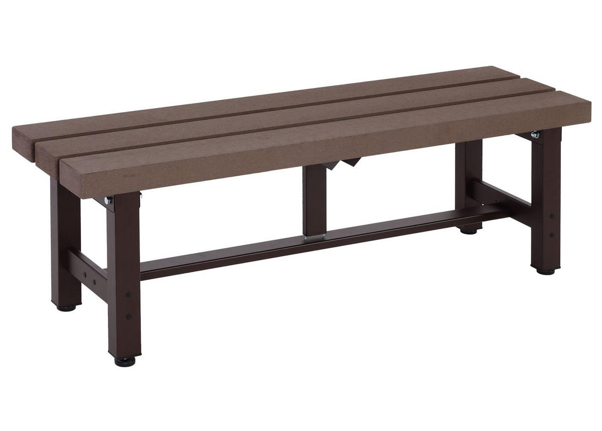 GARTENBANK Alu 40x120x34cm Braun - Braun, Kunststoff (120/40/34cm) - PROREGAL