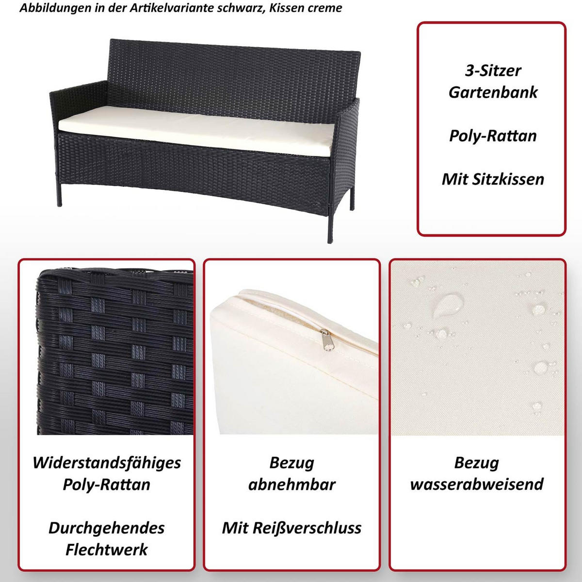 GARTENBANK 3-Sitzer 82x154x60cm Braun-meliert/Grün - Braun, Metall (154/82/60cm) - PROREGAL