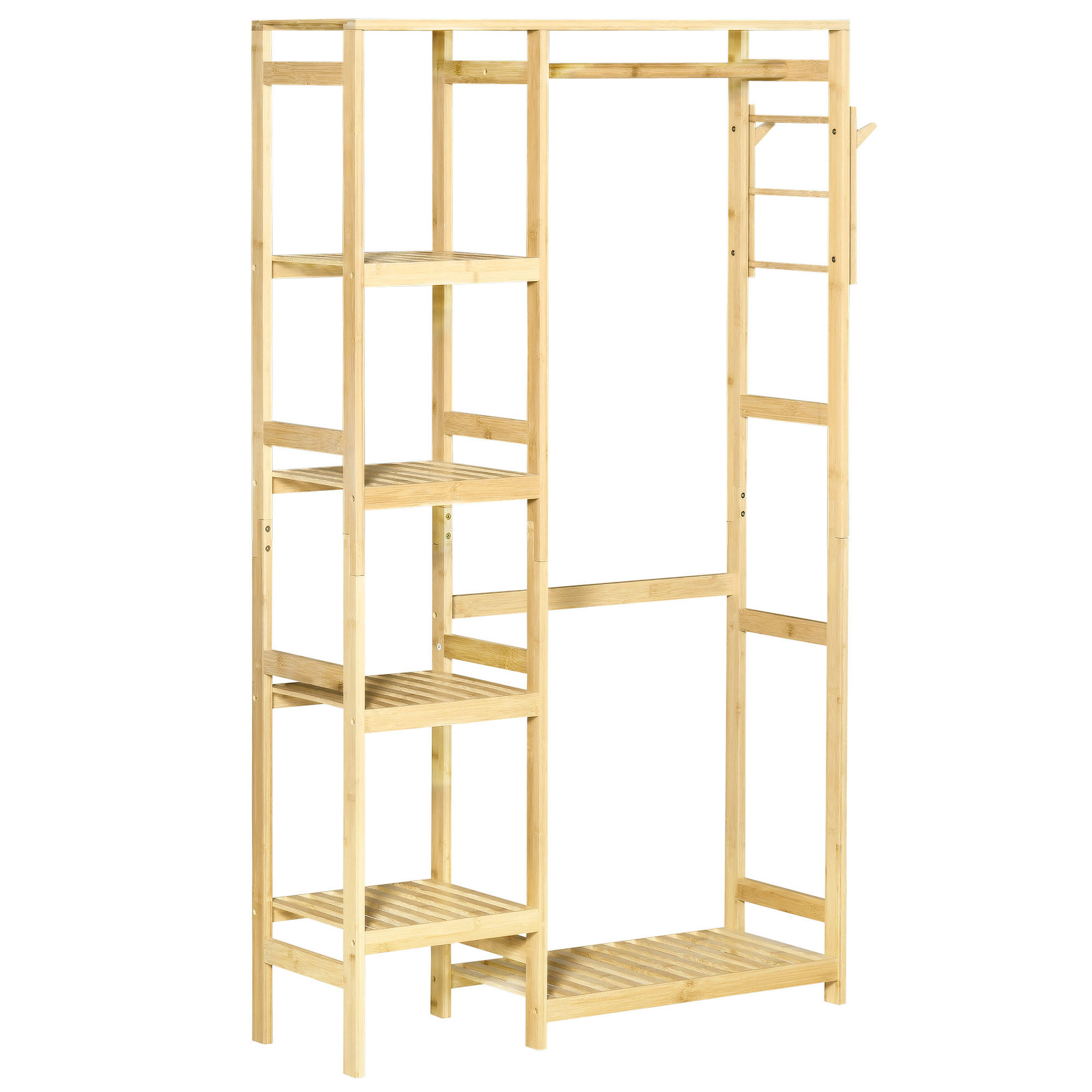 KLEIDERSTÄNDER aus Bambus 90/30/155 cm - Naturfarben, Holz (90/155/30cm)