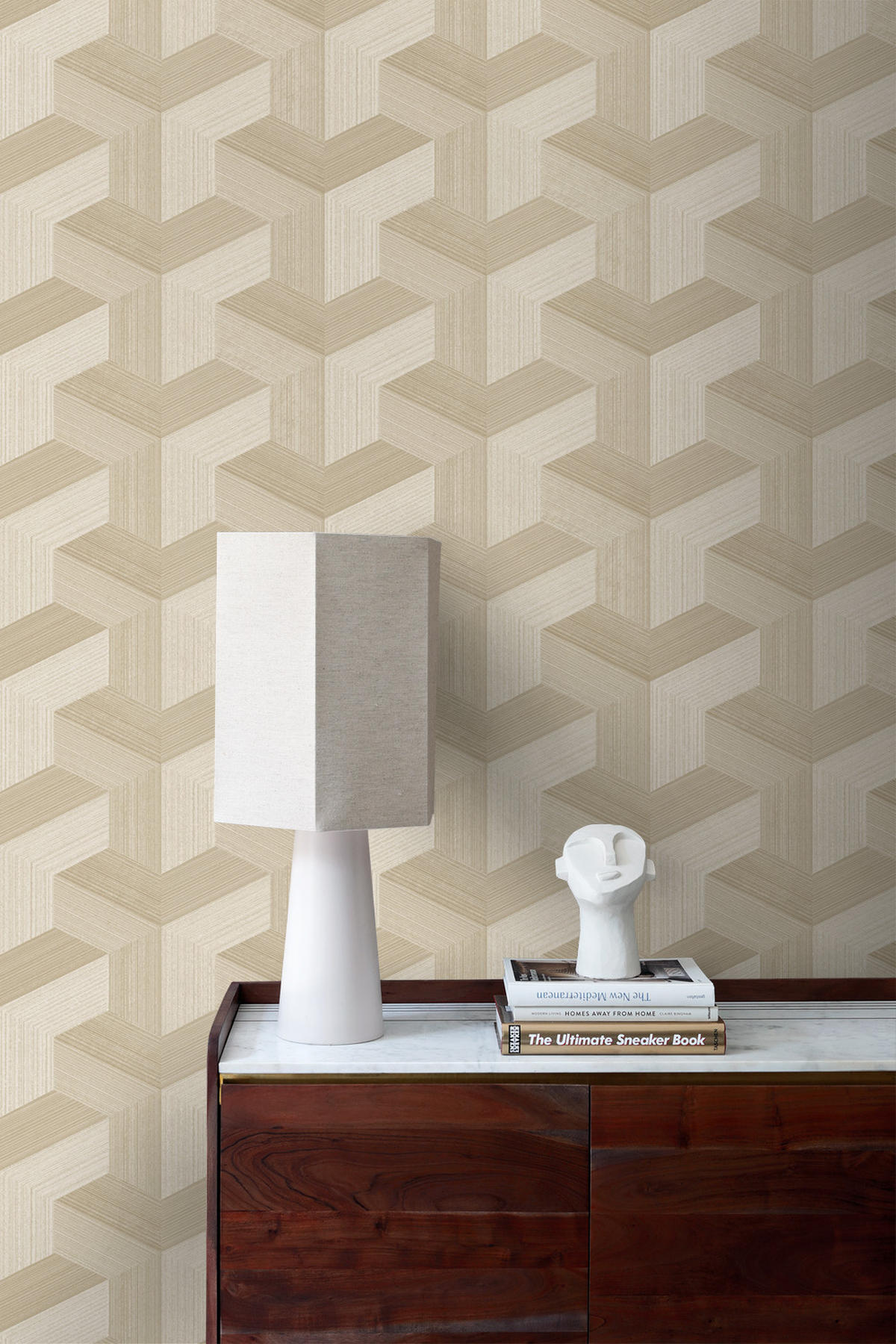 TAPETE 3D-Muster 53 cm x 10.05 m - Beige, Papier (53/1000cm) - Origin Wallcoverings