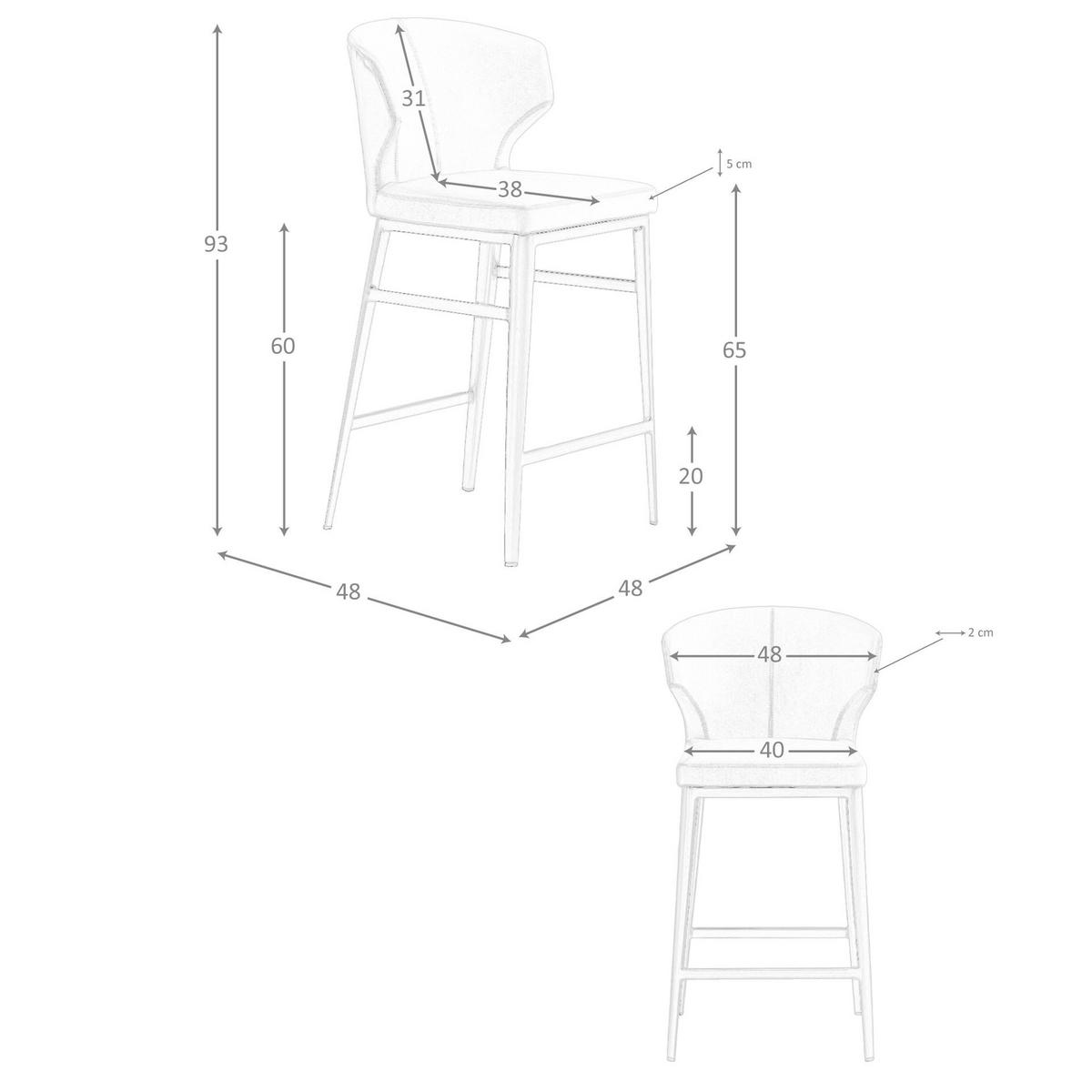 HOCKER aus nerzfarbenem Öko-Leder - Rotbraun/Dunkelbraun, Leder/Metall (48/93/48cm) - ANGEL CERDA