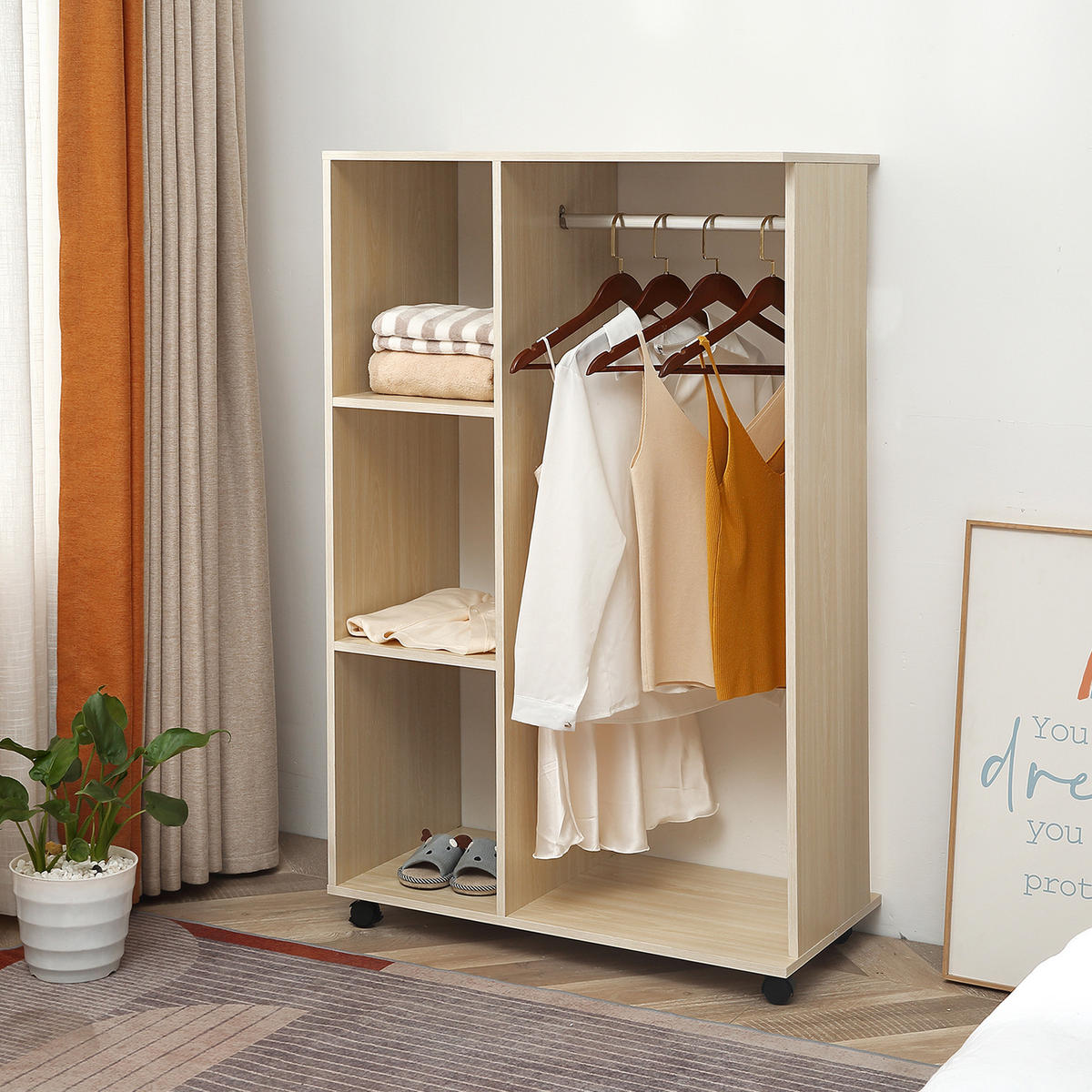 KLEIDERSCHRANK Braun 1 Stück - Braun, Holz (40/128/80cm) - GiPP