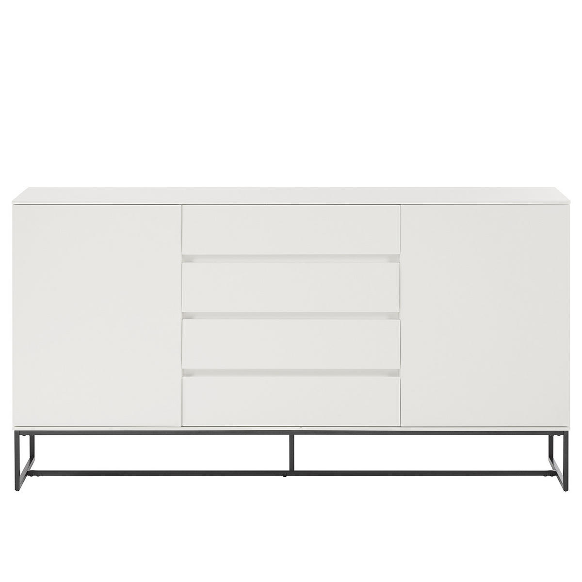 SIDEBOARD - Schwarz/Weiß, Holzwerkstoff/Metall (165/86/40cm) - home24