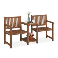 GARTENBANK - Braun, Holz (161/86/61cm) - Relaxdays