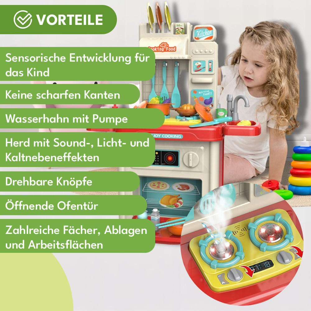 KINDERKÜCHE Spielküche mit Backofen - Multicolor, Kunststoff (24/56/73cm) - KRUMAD