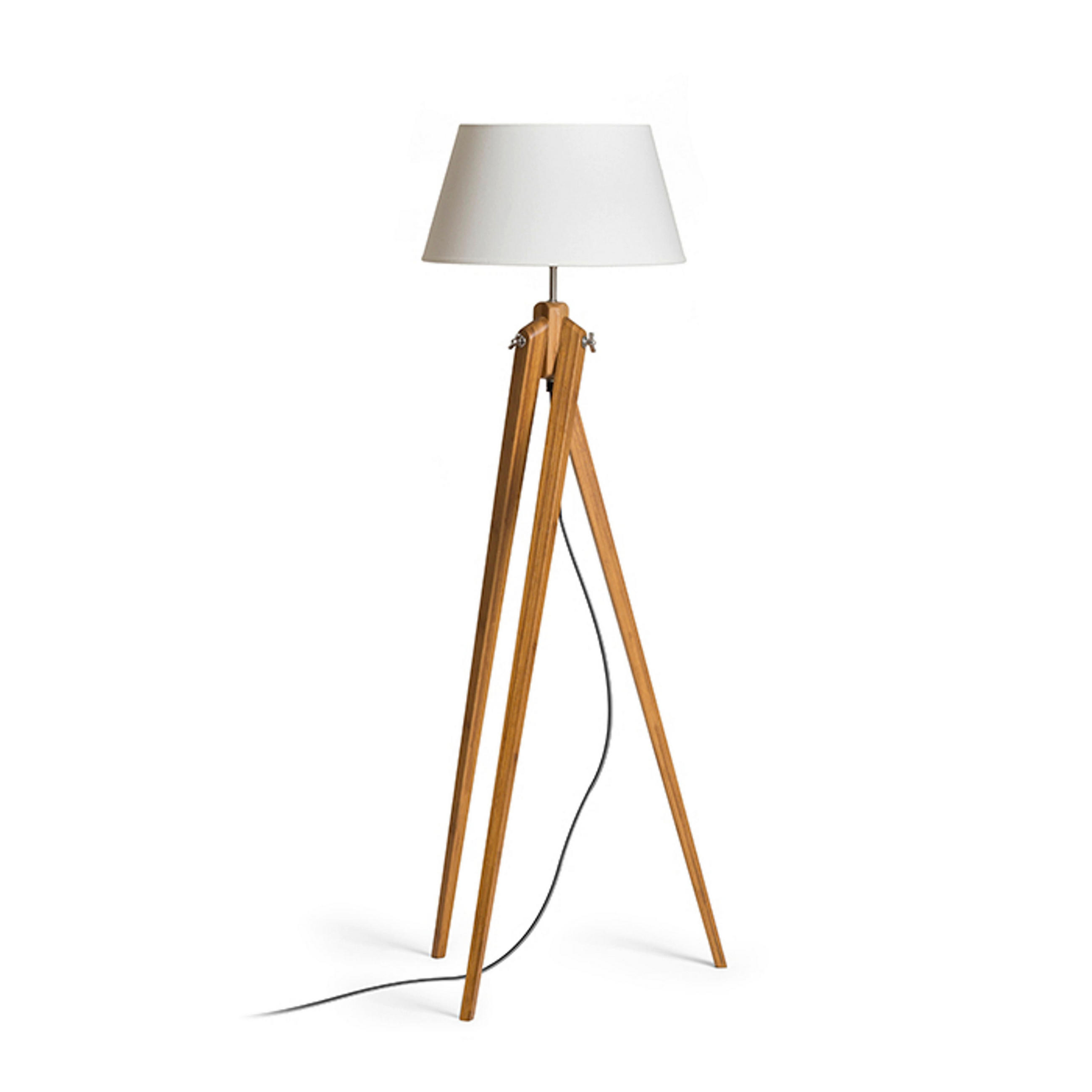 STEHLEUCHTE AMBITUS 46 Cremeweiß Bambus 15 W - Weiß, Naturmaterialien (70/70/150cm) - Rendl