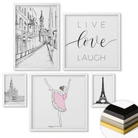WANDBILDER 5er-Set - 50x50 cm & 20x30 cm & 40x60 cm Weißer Rahmen - Fruchtige Zitrusmuster - Weiß, Kunststoff (40/60cm) - ArtPrintCave