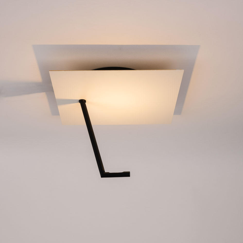 LED-WAND-/DECKENLAMPE Hook Weiß 30x30cm - Weiß, Metall (30/30/25cm) - s.luce