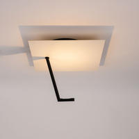 LED-WAND-/DECKENLAMPE Hook Weiß 30x30cm - Weiß, Metall (30/30/25cm) - s.luce
