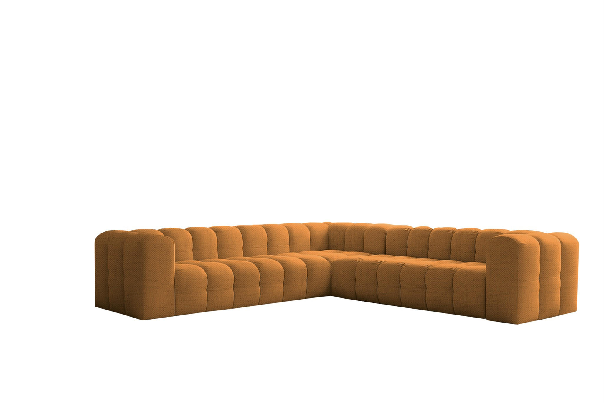 ECKSOFA Solvie In Moly - Orange, Holzwerkstoff/Textil (300/300cm) - Fun Möbel