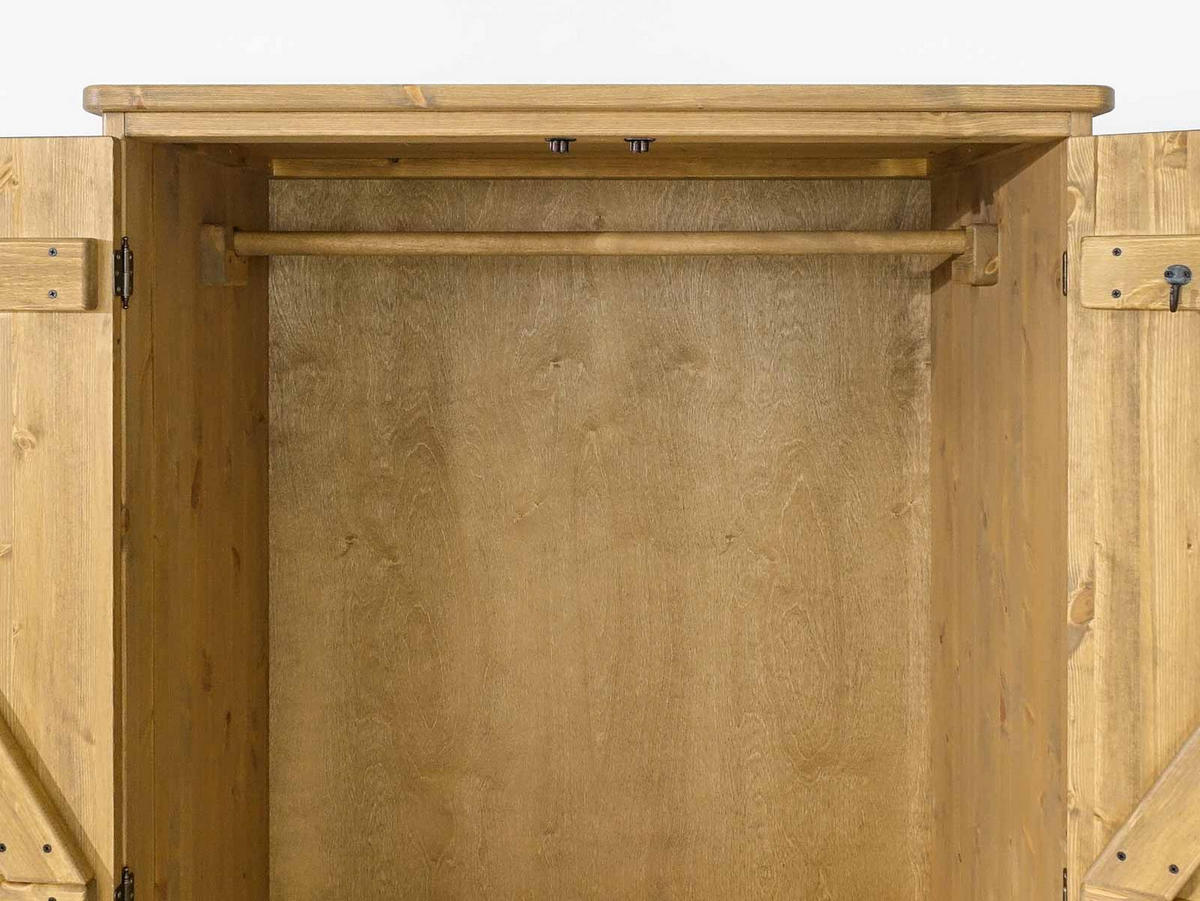 KLEIDERSCHRANK aus Massivholz Dakota - Hellbraun, Holz (105/190/60cm) - Seart