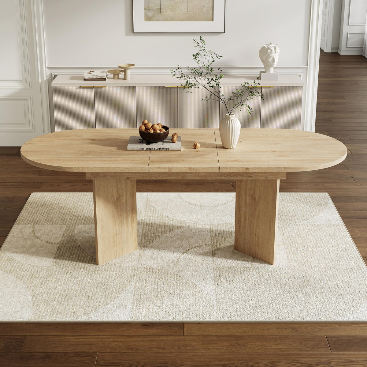ESSTISCH 120/160/80 cm in Eichefarben ausziehbar mit abgerundeten Ecken - Eichefarben, Holzwerkstoff (160/80/75cm) - Flora Grace