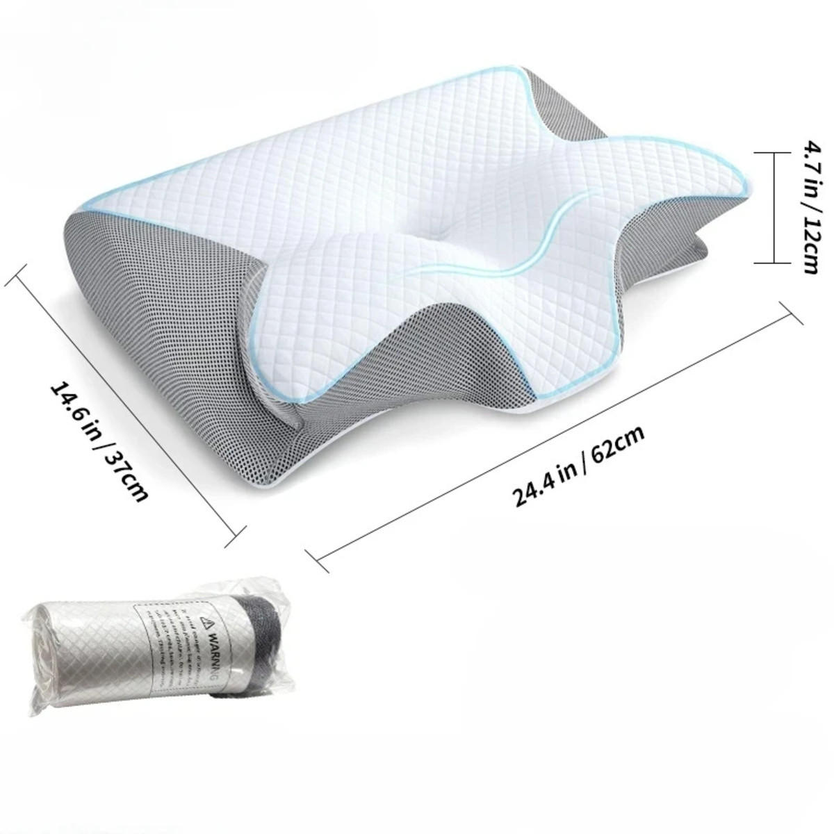 NACKENSTÜTZKISSEN 62/37 cm - Grau, Textil (37/62cm) - Authentics