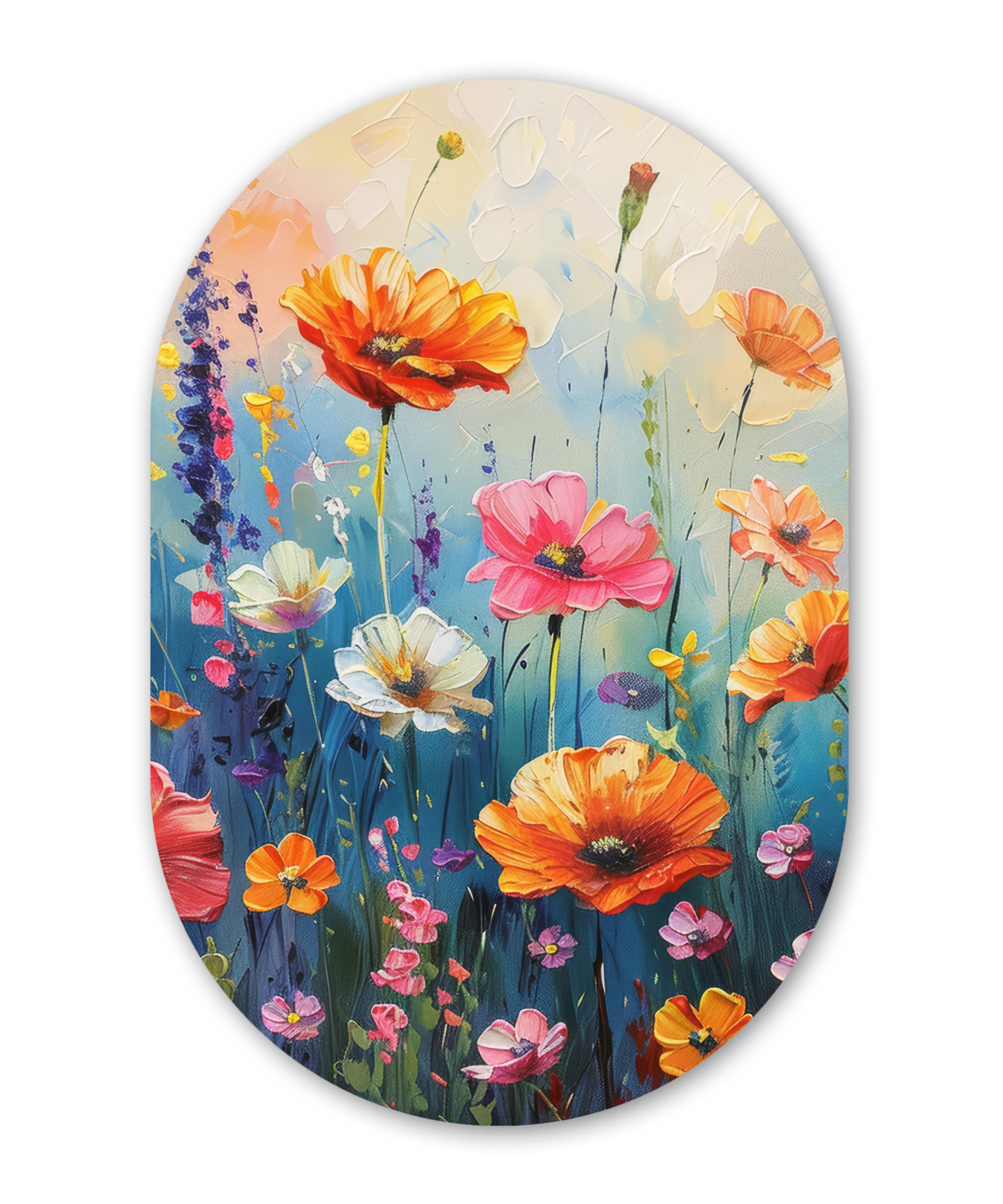 WANDBILD Blumen - Natur - Aquarell - Kunst Wanddeko Schlafzimmer 60x90 cm - Multicolor, Kunststoff (60/90cm) - MuchoWow