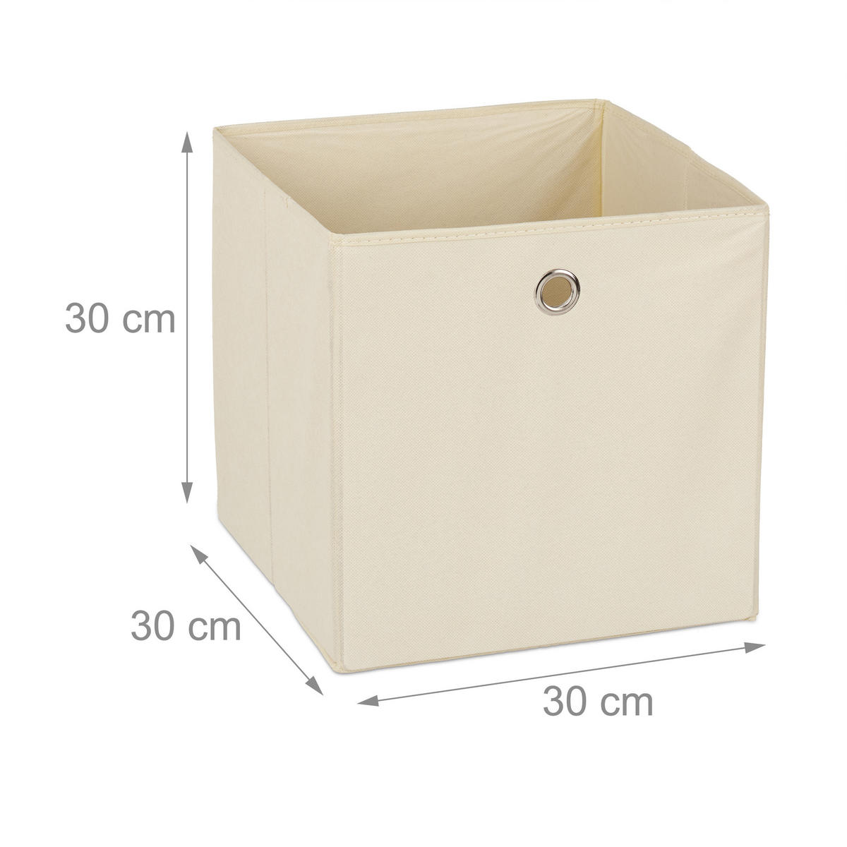 2XAUFBEWAHRUNGSBOX - Beige, Wellpappe/Textil (30/30/30cm) - Relaxdays