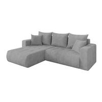ROHOVÁ SEDAČKA s funkcí spaní, otoman vlevo MILA-L 277x194x86 šedá manšestr - šedá/černá, kompozitní dřevo/textil (277/194cm) - ALTDECOR