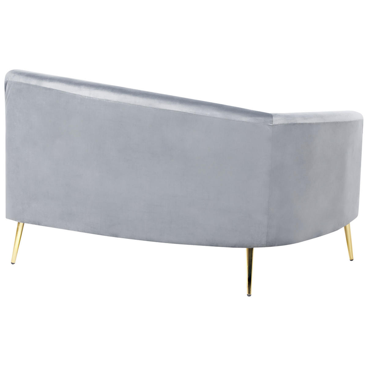 SOFA Samtstoff Hellgrau Moss - Hellgrau, Textil (350/87/85cm) - Beliani