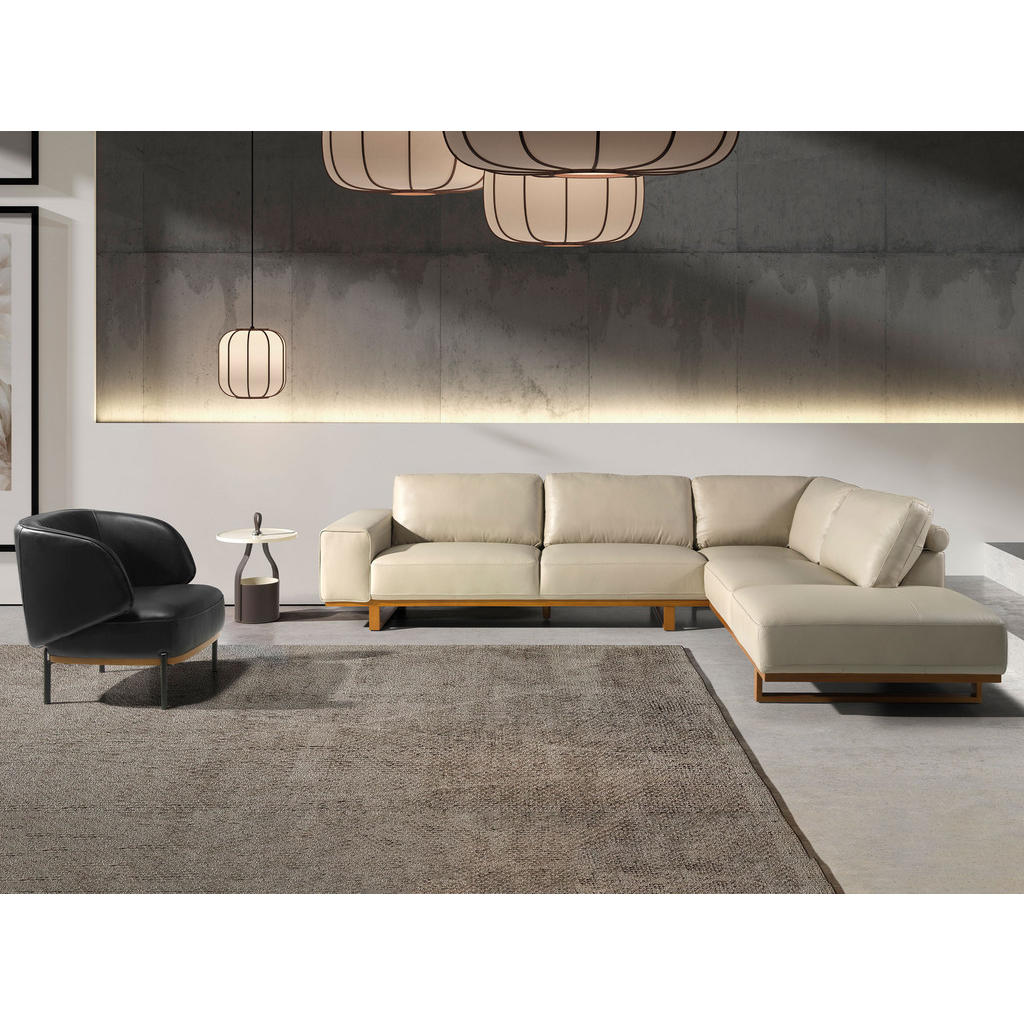 Thumbnail - Angel Cerda Ecksofa, Sand, Honig, Leder, L-Form, 316x252 cm, Wohnzimmer, Sofas & Couches, Wohnlandschaften, Ecksofas