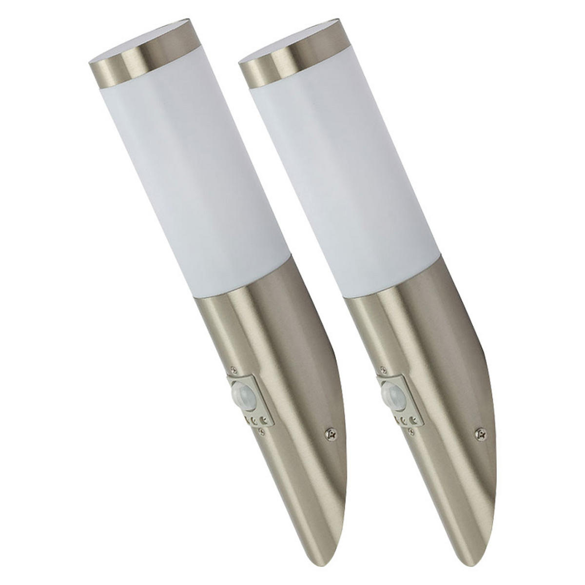 LED AUSSEN-WANDLEUCHTE Silber mit Bewegungsmelder - Silberfarben, Metall (16.6/41/20cm)