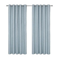 VERDUNKELUNGSVORHÄNGE geometrisch mit Thermo-Funktion, Ösen 228/228 cm - Hellblau, Textil (228/228cm) - Homescapes