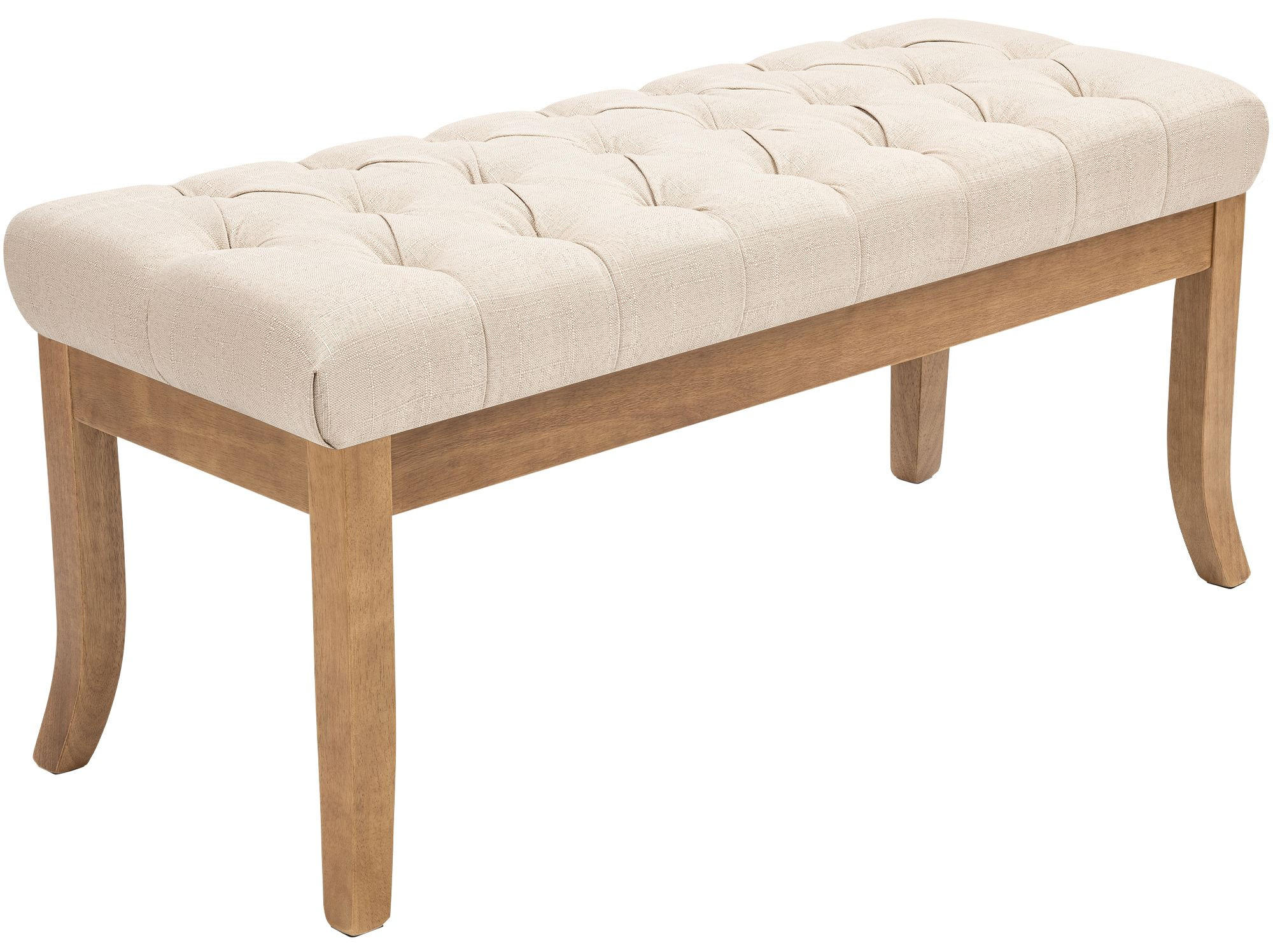 SITZBANK 100/38 cm Stoff Creme - Creme/Naturfarben, Holz/Textil (100/46/38cm) - CLP