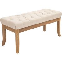 SITZBANK 100/38 cm Stoff Creme - Creme/Naturfarben, Holz/Textil (100/46/38cm) - CLP