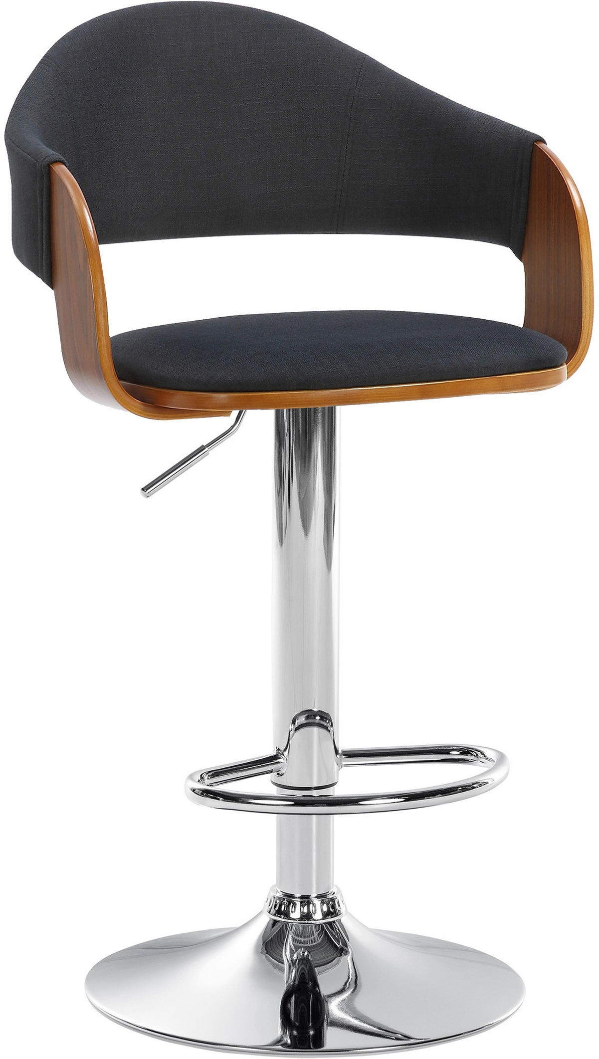 BARHOCKER 2er Set Stoff walnuss/schwarz - Walnussfarben/Schwarz, Textil (50/89/49cm) - CLP