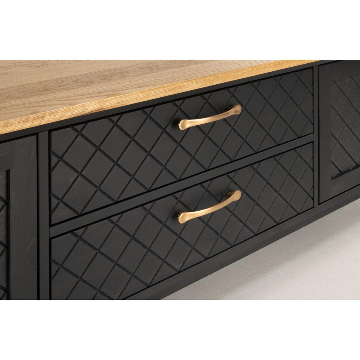 TV-ELEMENT - Schwarz, Holz (200/55/50cm) - MSL wooden furniture