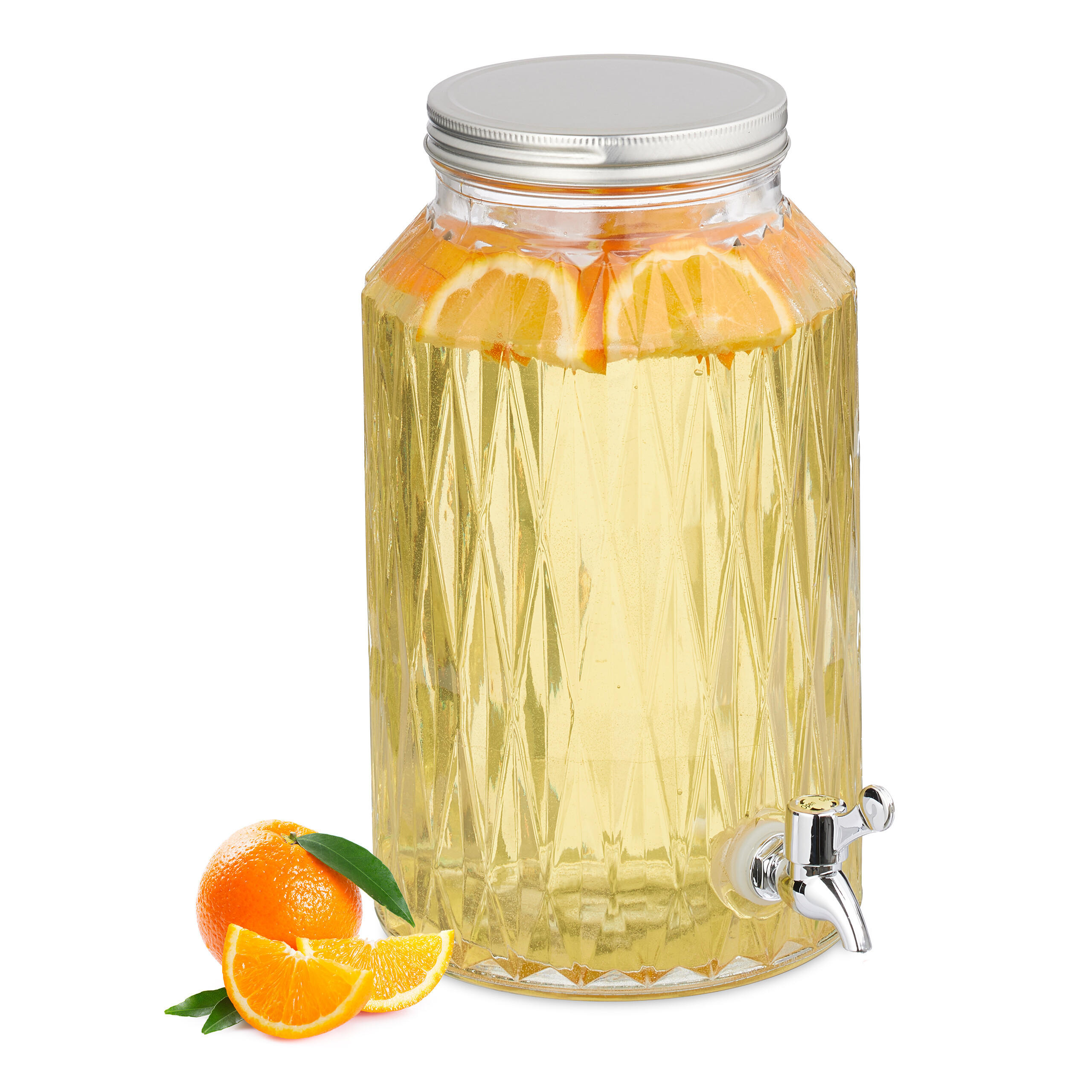 GETRÄNKESPENDER - Transparent, Glas/Kunststoff (5L) - Relaxdays