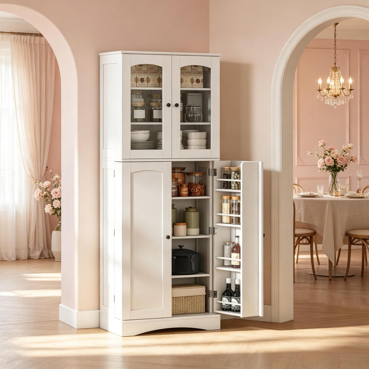GESCHIRRSCHRANK Weiß 60/40/162 - Weiß, Holzwerkstoff (60/162/40cm)