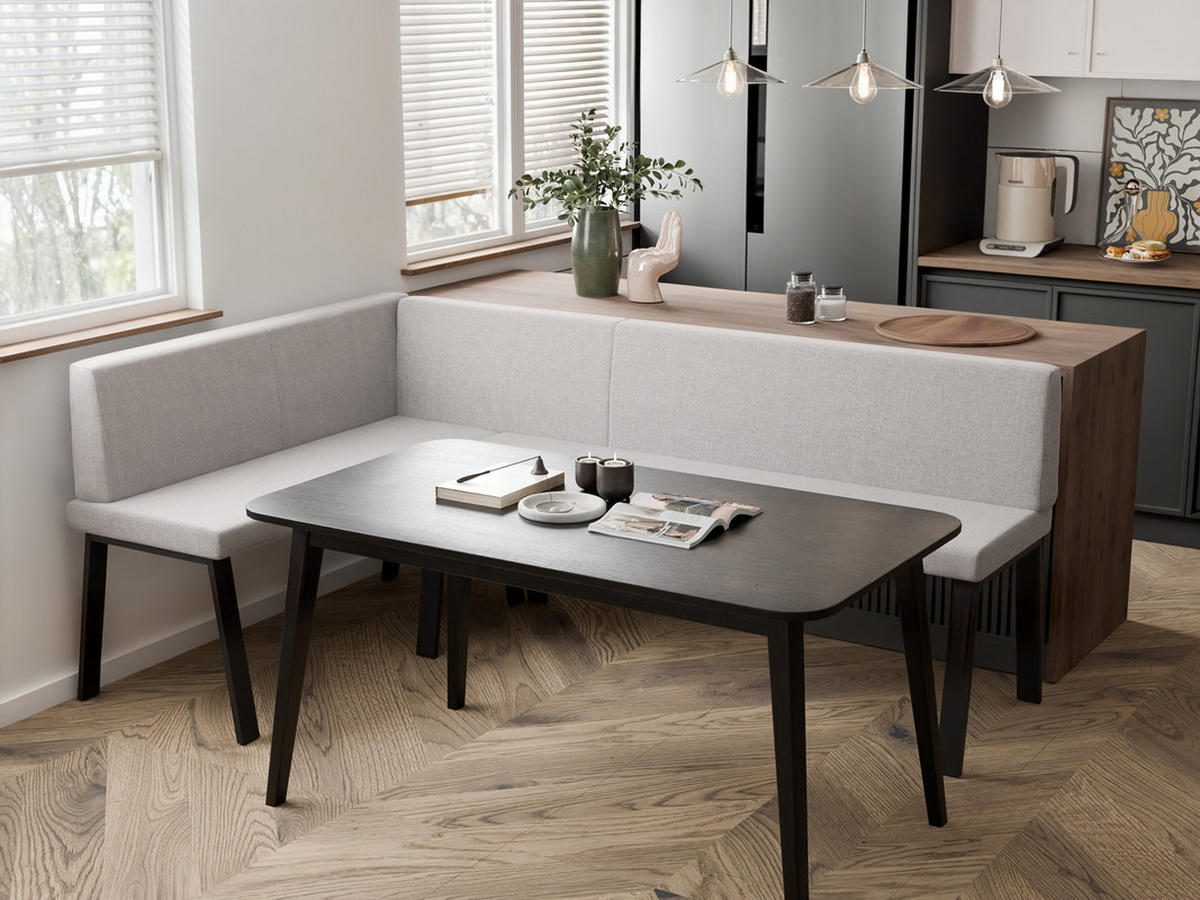 ECKBANK links MONO Y Webstoff glatt, 142/196 cm Beige - Beige, Textil/Metall (142/196cm) - Idohome