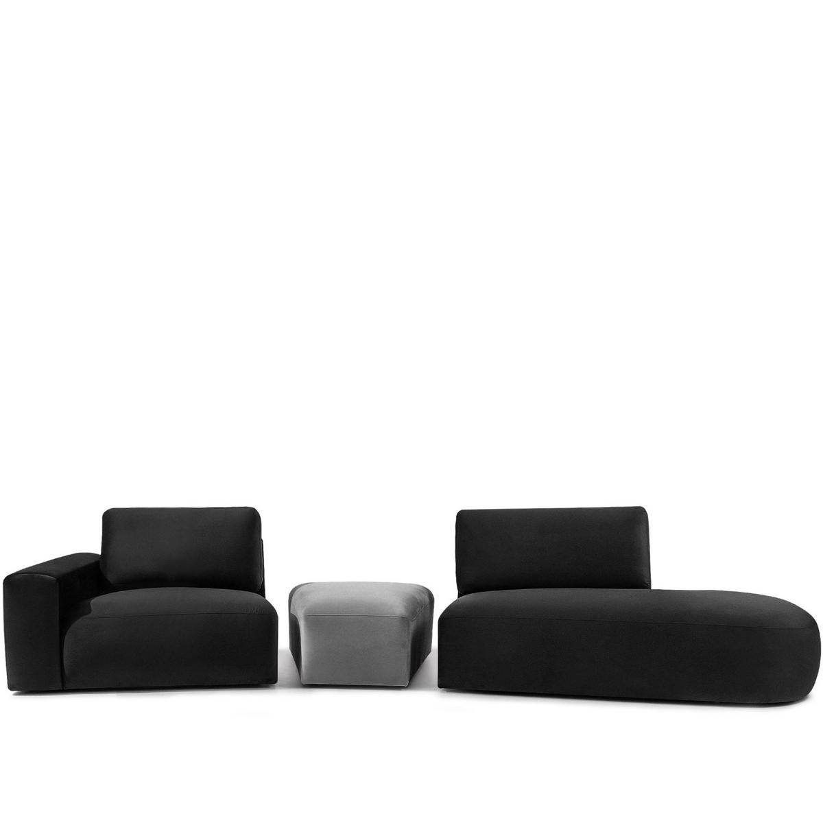 4-SITZER ECKSOFA ZUCCO Velour rechts, Dunkelgrau - Dunkelgrau, Textil (350/84/105cm) - KONSIMO®