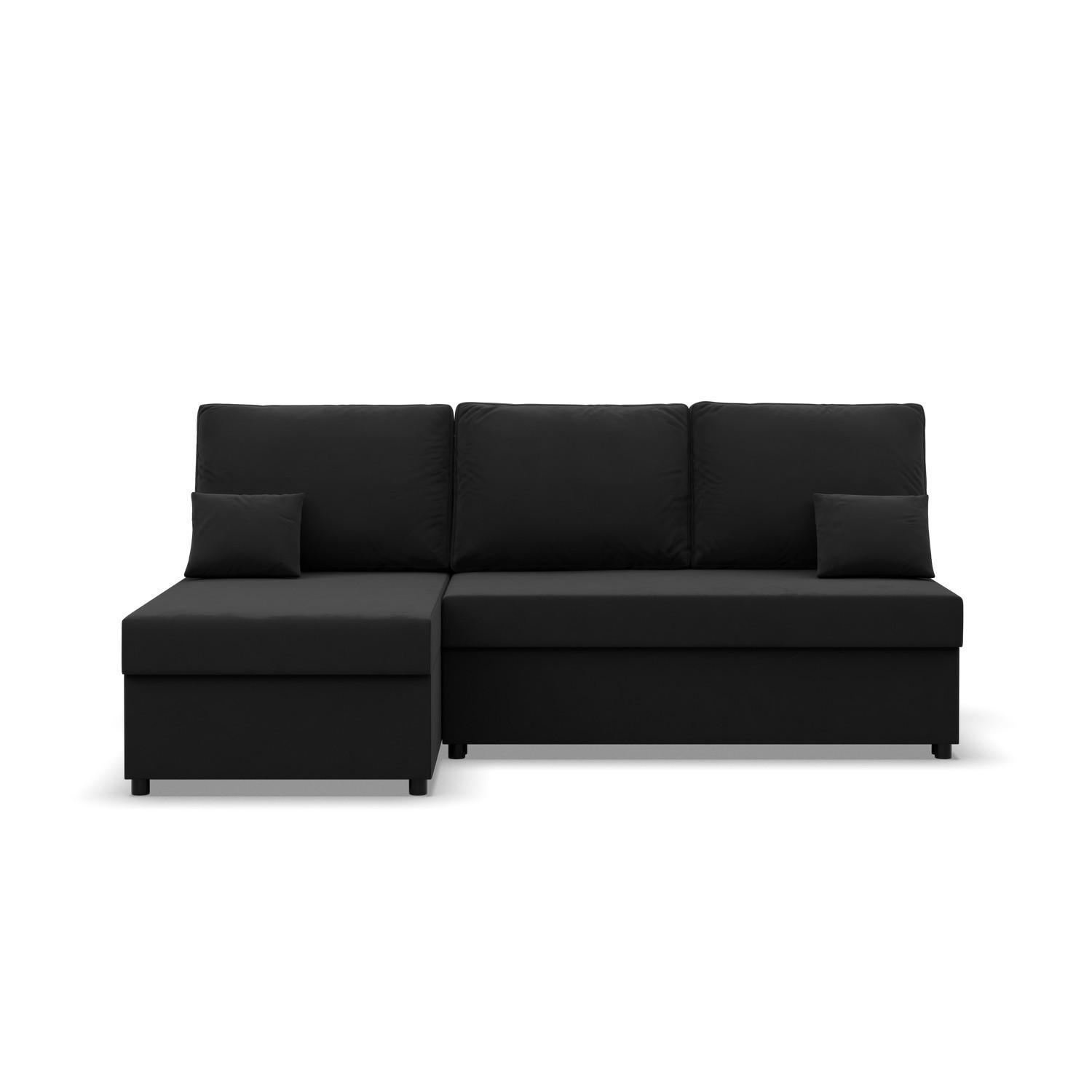ECKSOFA MIT SCHLAFFUNKTION KEMI Schwarz - Schwarz, Textil (135/201cm) - Mebligo