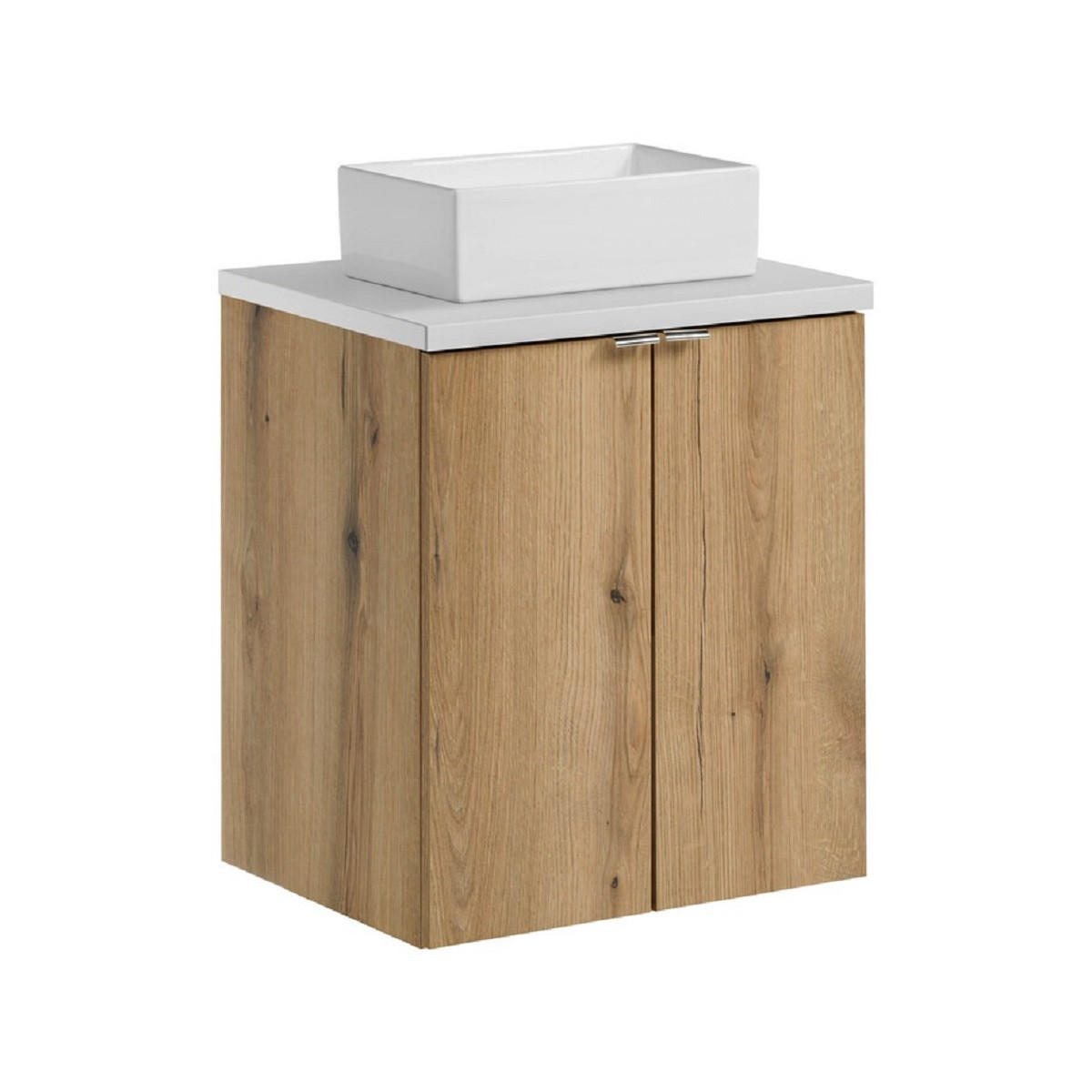 WASCHTISCHKOMBI 50 cm 3Teile - Nova Oak N BM265 in Coast Evoke Oak/Weiß Matt - Eiche Wotan/Weiß, Holz (50/57/40cm)